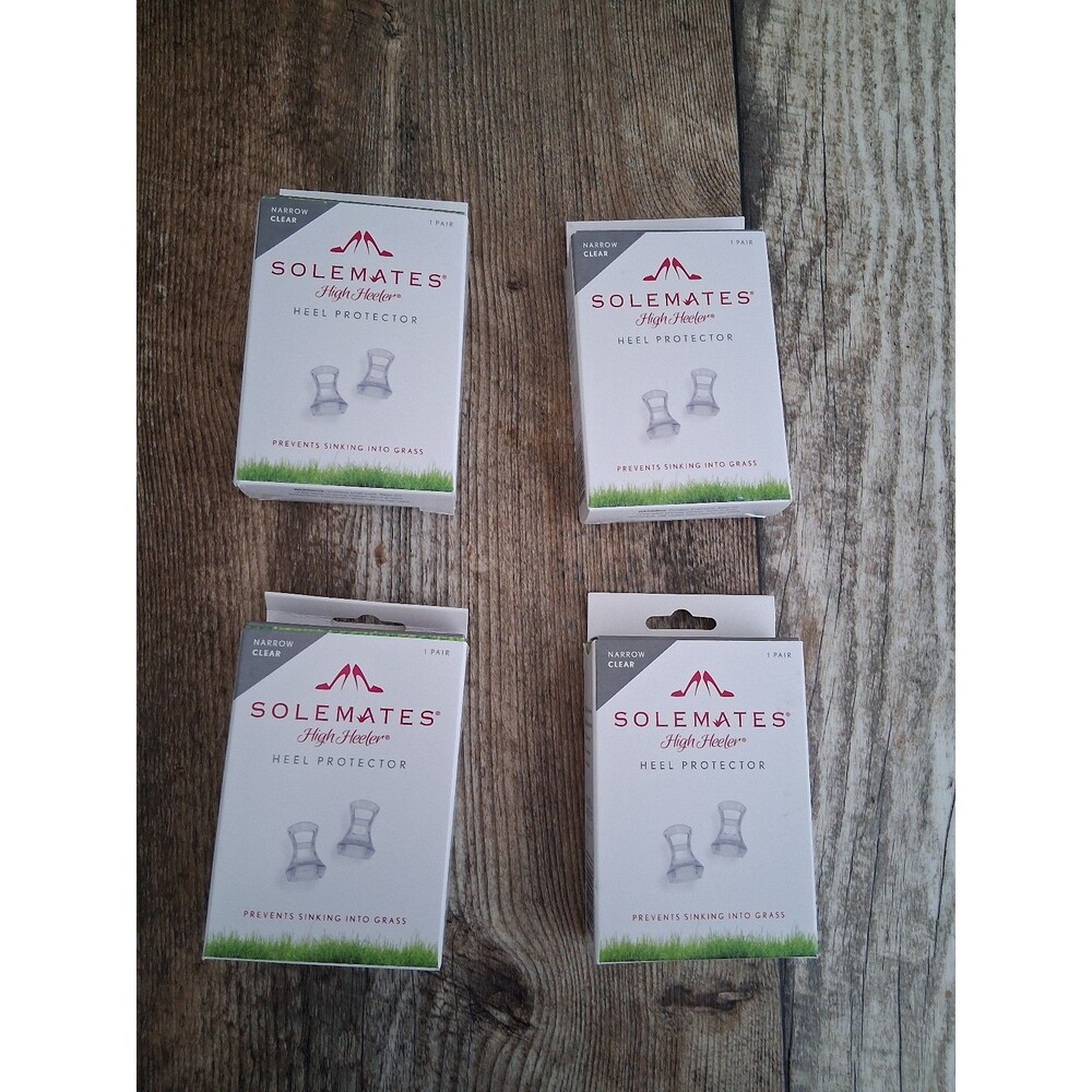 NEW! Bundle of 4 Solemates High Heel Protectors, Clear Narrow